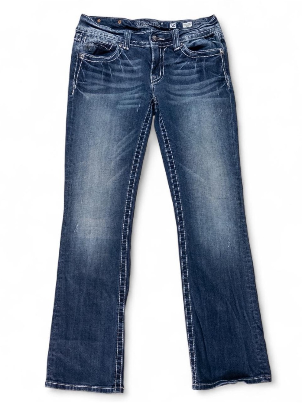Miss Me Bootcut Jeans Size 30 (US 10) Embellished Cross Pockets